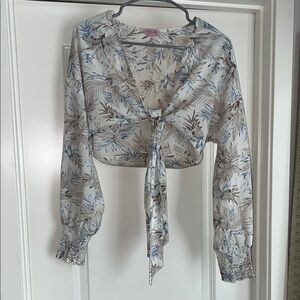 Floral Tie-Front Blouse